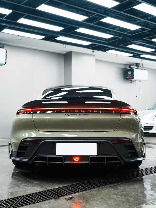 Porsche Taycan 9J1 Sedan RWD/4S/GTS/Turbo/Turbo S 2020 2021 2022 2023 2024 with Aftermarket Parts - Rear Spoiler Carbon Fiber / FPR from CMST Tuning