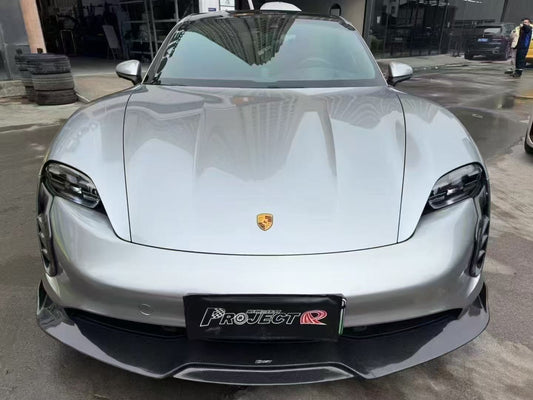 Porsche Taycan 9J1 Sedan/Cross Turismo RWD/4S/GTS 2020-2024 (RWD/4S/GTS trims will require Sport Design Package)with Aftermarket Parts -Carbon Fiber & FRP Front Lip from CMST Tuning