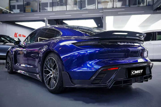 Porsche Taycan 9J1 Sedan RWD/4S/GTS/Turbo/Turbo S 2020 2021 2022 2023 2024 with Aftermarket Parts - Rear Spoiler Carbon Fiber / FPR from CMST Tuning