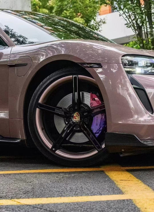 Porsche Taycan 9J1 Sedan/Cross Turismo RWD/4S/GTS 2020-2024 (RWD/4S/GTS trims will require Sport Design Package)with Aftermarket Parts -Carbon Fiber & FRP Front Lip from CMST Tuning