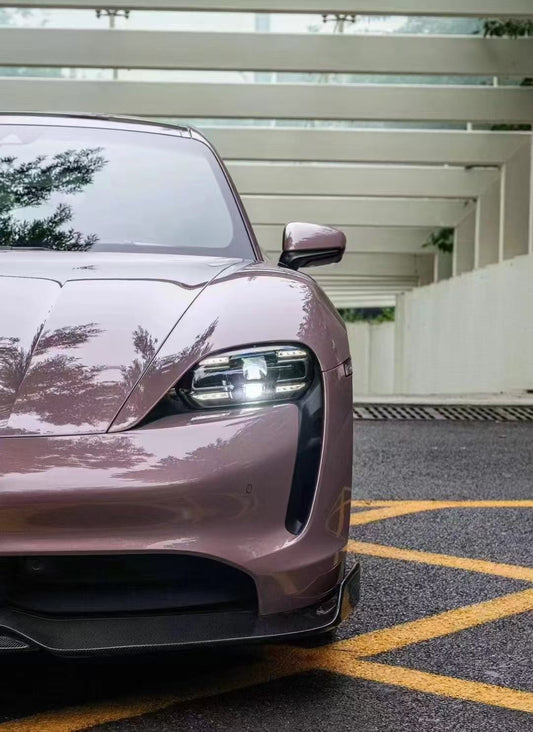 Porsche Taycan 9J1 Sedan/Cross Turismo RWD/4S/GTS 2020-2024 (RWD/4S/GTS trims will require Sport Design Package)with Aftermarket Parts -Carbon Fiber & FRP Front Lip from CMST Tuning