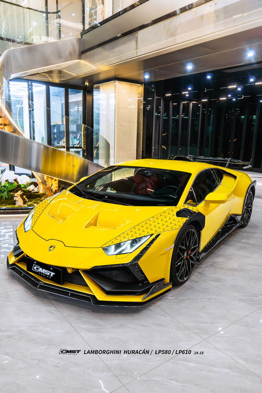 Lamborghini Huracan LP580 LP610 Evo RWD AWD Tecnica Performante 2015 2016 2017 2018 2019 2020 2021 2022 2023 2024 with Aftermarket Parts - Side Skirts Pre-preg Carbon Fiber / FRP from CMST Tuning