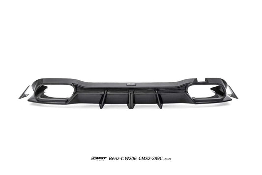Mercedes Benz C-Class C63 C43 AMG C300 (with sport-package bumper) W206 S206 2021-ON with Aftermarket Parts - Rear Diffuser & Exhaust Carbon Fiber / FRP from CMST Tuning