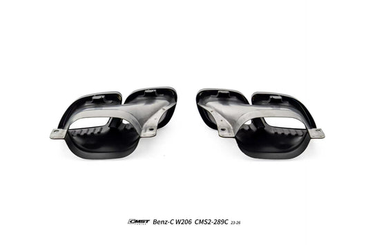 Mercedes Benz C-Class C63 C43 AMG C300 (with sport-package bumper) W206 S206 2021-ON with Aftermarket Parts - Rear Diffuser & Exhaust Carbon Fiber / FRP from CMST Tuning