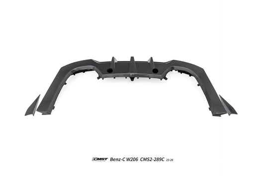 Mercedes Benz C-Class C63 C43 AMG C300 (with sport-package bumper) W206 S206 2021-ON with Aftermarket Parts - Rear Diffuser & Exhaust Carbon Fiber / FRP from CMST Tuning