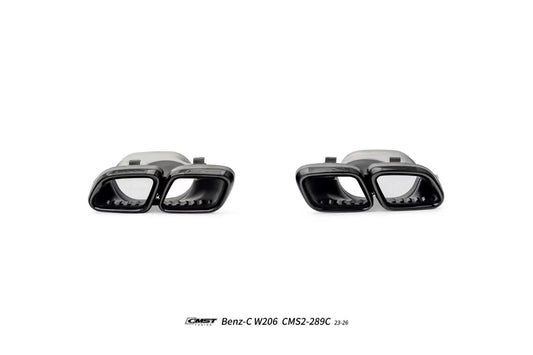Mercedes Benz C-Class C63 C43 AMG C300 (with sport-package bumper) W206 S206 2021-ON with Aftermarket Parts - Rear Diffuser & Exhaust Carbon Fiber / FRP from CMST Tuning