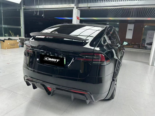 Tesla Model X P100D 100D 90D 75D 60D Performance Long Range Base 2016-2021 with Aftermarket Parts - Rear Diffuser Carbon Fiber / FRP from CMST Tuning