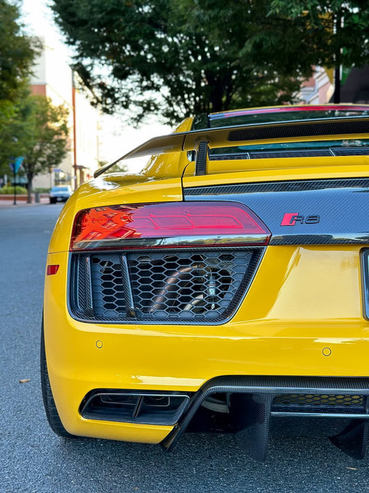Audi R8 Gen 2 2017 2018 with Aftermarket Parts - V Style Rear Spoiler Carbon Fiber from CMST Tuning