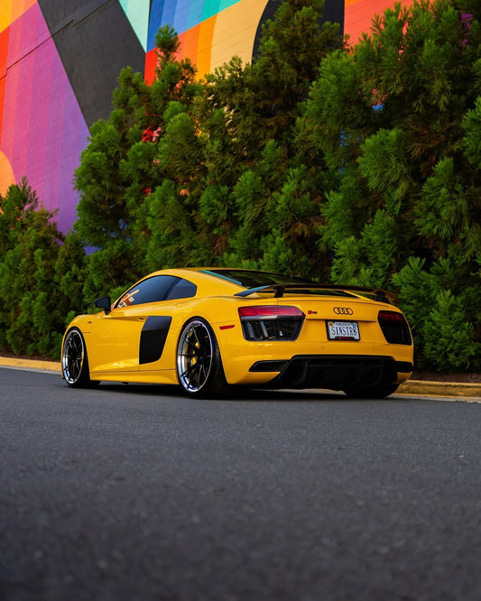 Audi R8 Gen 2 2017 2018 with Aftermarket Parts - V Style Rear Spoiler Carbon Fiber from CMST Tuning