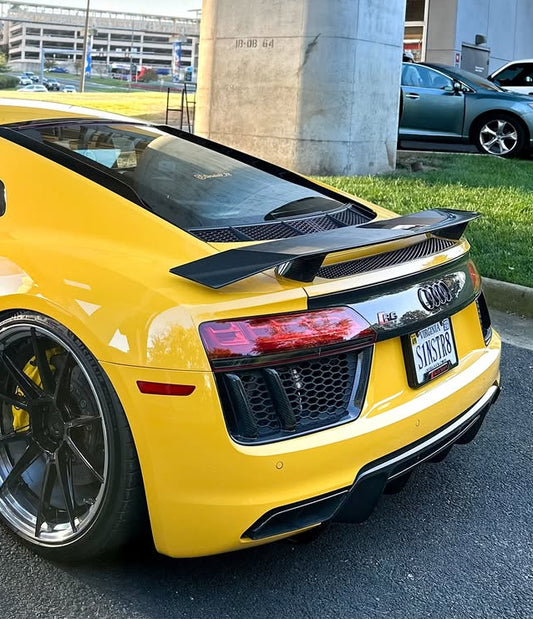Audi R8 Gen 2 2017 2018 with Aftermarket Parts - V Style Rear Spoiler Carbon Fiber from CMST Tuning