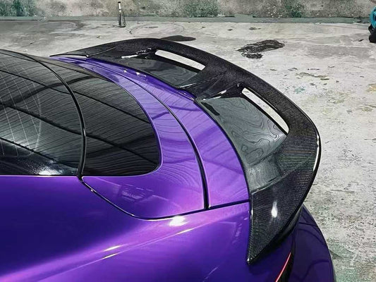 Porsche Taycan 9J1 Sedan RWD/4S/GTS/Turbo/Turbo S 2020 2021 2022 2023 2024 with Aftermarket Parts - Rear Spoiler Carbon Fiber / FPR from CMST Tuning