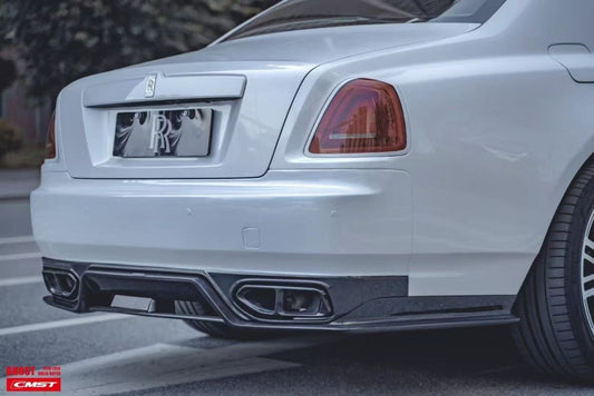 Rolls-Royce Ghost First Generation Series II 2015 2016 2017 2018 2019 2020 with Aftermarket Parts - Rear Bumper & Diffuser Carbon Fiber / FRP from CMST Tuning