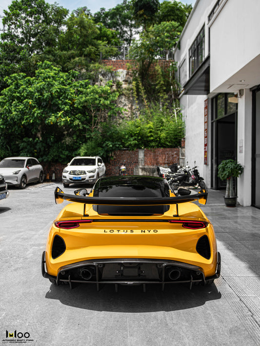 Lotus Emira 3.6 V6 2.0 Four-cylinder 2022-ON with Aftermarket Parts - V3 Rear Spoiler Dry Pre-preg Carbon Fiber / FRP