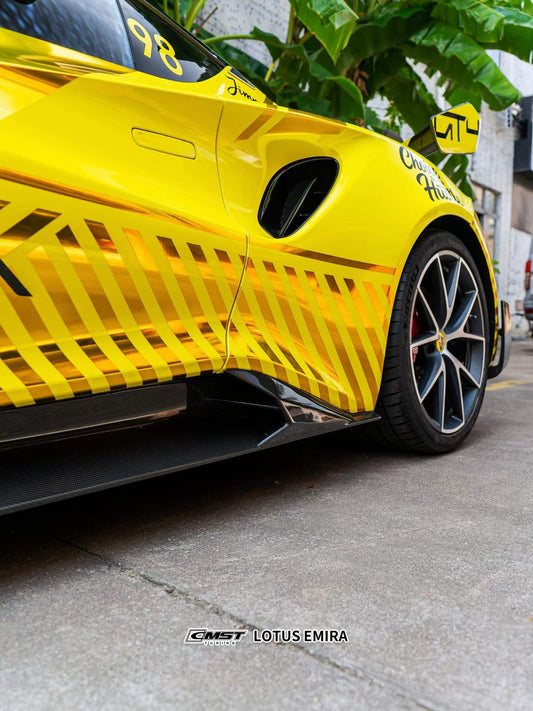 Lotus Emira 3.6 V6 2.0 Four-cylinder 2022-ON with Aftermarket Parts - Side Skirts Dry Pre-preg Carbon Fiber / FRP