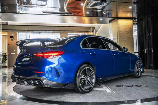 Mercedes Benz C-Class C63 C43 AMG C300 (with sport-package bumper) W206 S206 2021-ON with Aftermarket Parts - Side Skirts Carbon Fiber / FRP from CMST Tuning