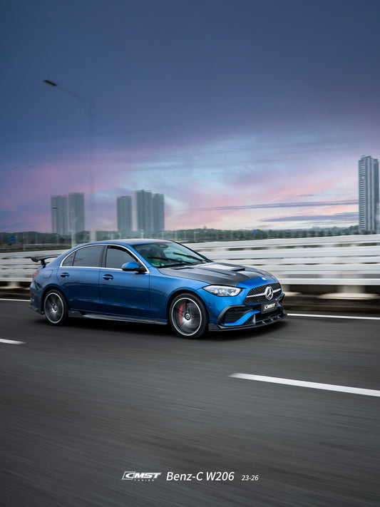 Mercedes Benz C-Class C63 C43 AMG C300 (with sport-package bumper) W206 S206 2021-ON with Aftermarket Parts - Side Skirts Carbon Fiber / FRP from CMST Tuning