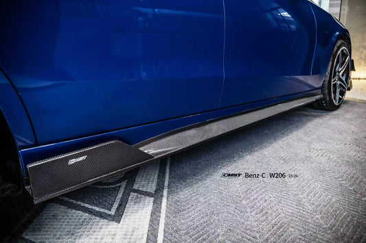 Mercedes Benz C-Class C63 C43 AMG C300 (with sport-package bumper) W206 S206 2021-ON with Aftermarket Parts - Side Skirts Carbon Fiber / FRP from CMST Tuning