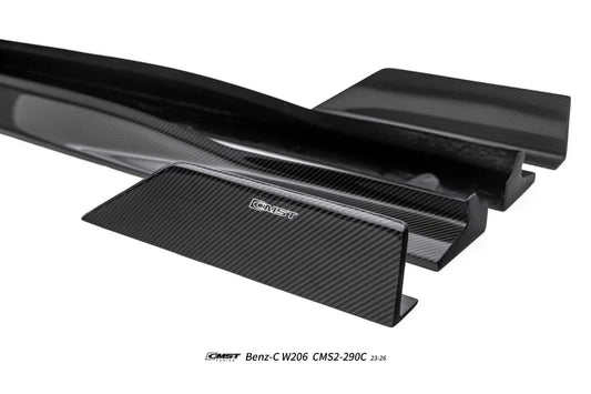Mercedes Benz C-Class C63 C43 AMG C300 (with sport-package bumper) W206 S206 2021-ON with Aftermarket Parts - Side Skirts Carbon Fiber / FRP from CMST Tuning