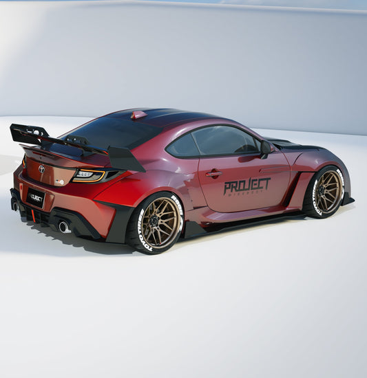 Subaru BRZ ZD8 2022-ON & Toyota GR86 ZN8 2022-ON with Aftermarket Parts - PROJECT WIDEBODY Rear Bumper Valences Carbon Fiber / FRP from CMST Tuning