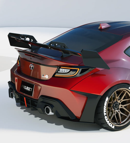 Subaru BRZ ZD8 2022-ON & Toyota GR86 ZN8 2022-ON with Aftermarket Parts - PROJECT WIDEBODY V3 Rear Spoiler Wing Carbon Fiber / FRP from PROJECT WIDEBODY