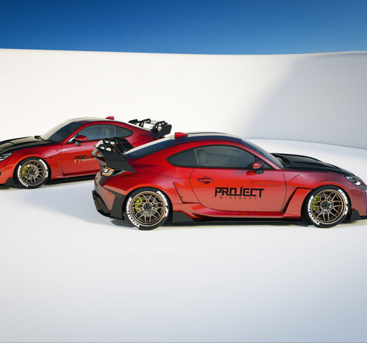 Subaru BRZ ZD8 2022-ON & Toyota GR86 ZN8 2022-ON with Aftermarket Parts - PROJECT WIDEBODY V3 Rear Spoiler Wing Carbon Fiber / FRP from PROJECT WIDEBODY