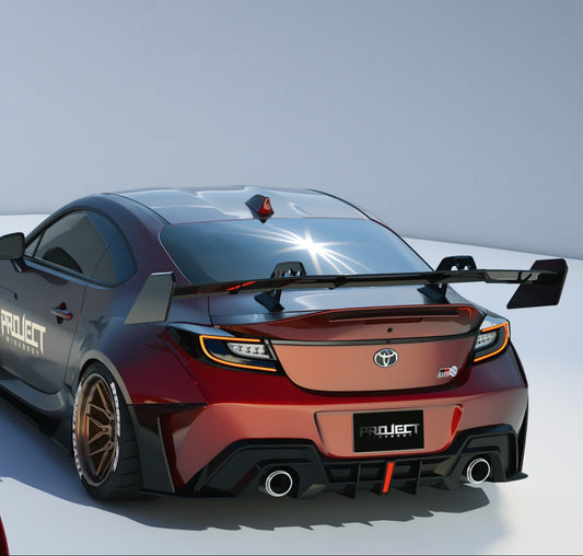 Subaru BRZ ZD8 2022-ON & Toyota GR86 ZN8 2022-ON with Aftermarket Parts - PROJECT WIDEBODY V3 Rear Spoiler Wing Carbon Fiber / FRP from PROJECT WIDEBODY