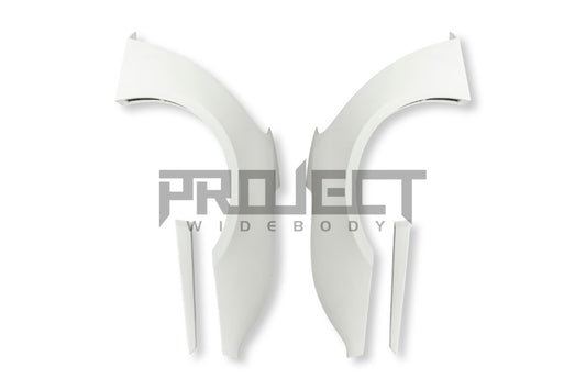 Subaru BRZ ZD8 2022-ON & Toyota GR86 ZN8 2022-ON with Aftermarket Parts - PROJECT WIDEBODY Front Fender Flares and Door Garnish Carbon Fiber / FRP from CMST Tuning