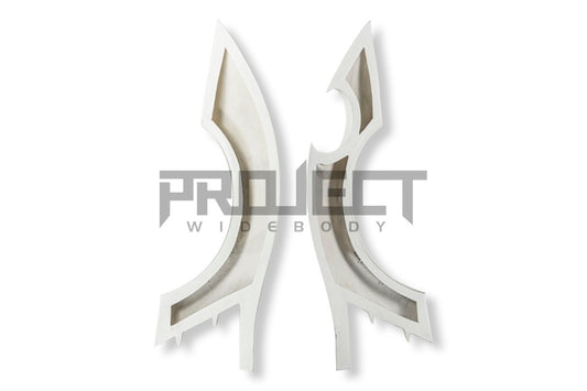 Subaru BRZ ZD8 2022-ON & Toyota GR86 ZN8 2022-ON with Aftermarket Parts - PROJECT WIDEBODY Rear Quarter Panel Flares Carbon Fiber / FRP from CMST Tuning