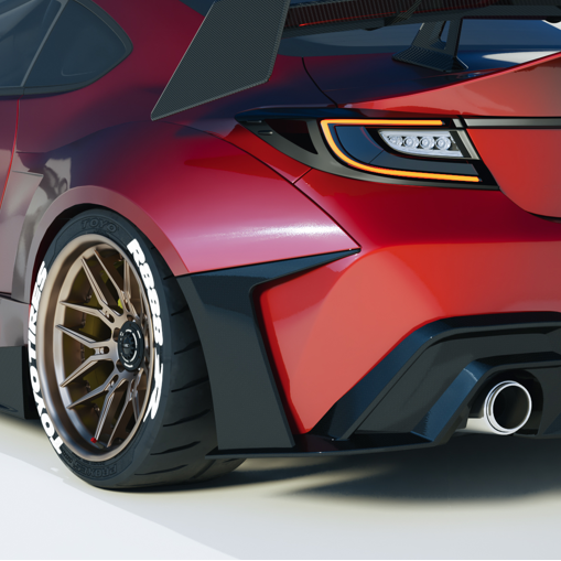 Subaru BRZ ZD8 2022-ON & Toyota GR86 ZN8 2022-ON with Aftermarket Parts - PROJECT WIDEBODY Rear Bumper Valences Carbon Fiber / FRP from CMST Tuning