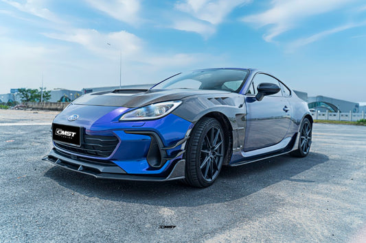 Subaru BRZ ZD8 & Toyota GR86 ZN8 2022 2023 2024 with Aftermarket Parts - V1 Style Side Skirts Carbon Fiber from CMST Tuning