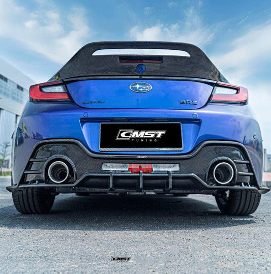 BRZ ZD8 & Toyota GR86 ZN8 2022 2023 2024 with Aftermarket Parts - V1 Style Rear Diffuser Carbon Fiber from CMST Tuning
