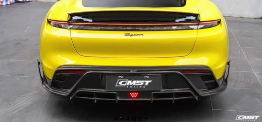 Porsche Taycan 9J1 Sedan/Cross Turismo RWD/4S/GTS/Turbo/Turbo S 2020-ON with Aftermarket Parts - Rear Diffuser & Canards Carbon Fiber / FRP from CMST Tuning