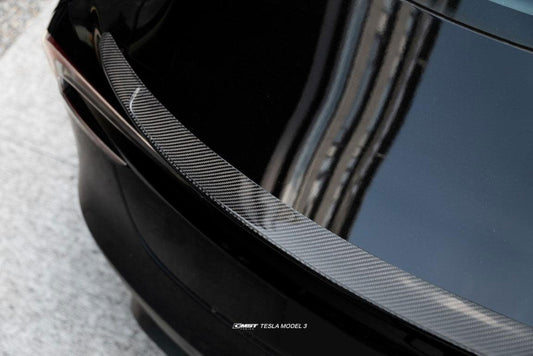 Tesla Model 3 Highland / Performance 2024-ON with Aftermarket Parts - V3 Style Rear Spoiler Carbon Fiber from CMST Tuning