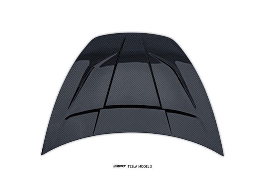 Tesla Model 3 Highland / Performance 2024-ON with Aftermarket Parts - V1 Style Hood Bonnet Carbon Fiber / FRP from CMST Tuning