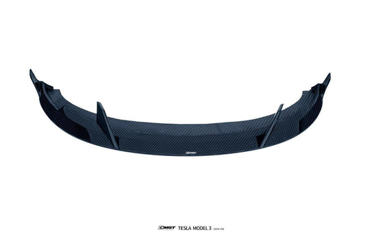 Tesla Model 3 Highland 2024-ON with Aftermarket Parts - Horizon Style Front Bumper & Lip Carbon Fiber / FRP from CMST Tuning