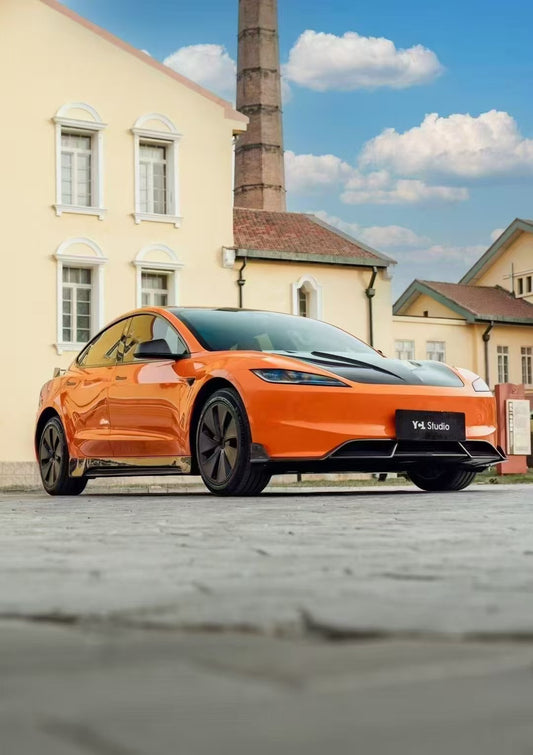 Tesla Model 3 Highland 2024-ON with Aftermarket Parts - V1 Front Lip Carbon Fiber from CMST Tuning