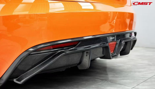Tesla Model 3 Highland / Performance 2024-ON with Aftermarket Parts - V1 Style Rear Diffuser & Canards Carbon Fiber from CMST Tuning