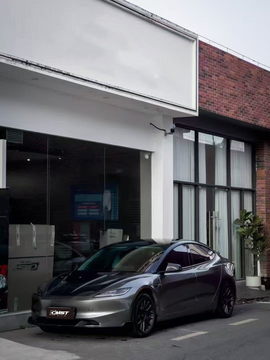 Tesla Model 3 Highland 2024-ON with Aftermarket Parts - V2 Style Front Lip Carbon Fiber from CMST Tuning