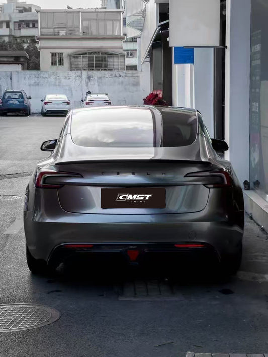 Tesla Model 3 Highland / Performance 2024-ON with Aftermarket Parts - V3 Style Rear Spoiler Carbon Fiber from CMST Tuning