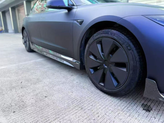 Tesla Model 3 Highland / Performance 2024-ON with Aftermarket Parts - V1 Style Side Skirts Carbon Fiber from CMST Tuning