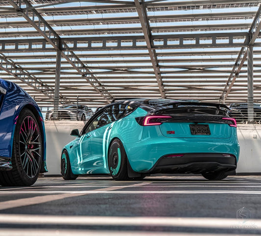 Tesla Model 3 Highland / Performance 2024-ON with Aftermarket Parts - V1 Style Rear Spoiler Carbon Fiber from CMST Tuning