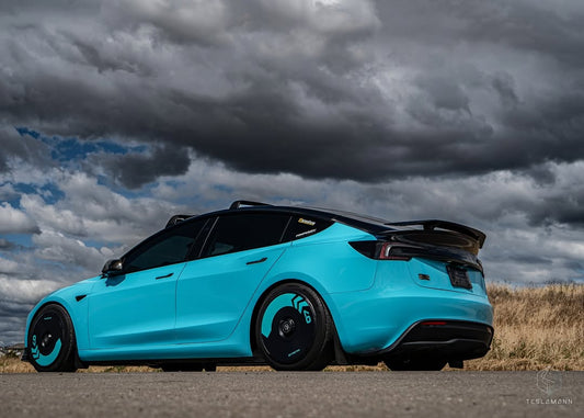 Tesla Model 3 Highland / Performance 2024-ON with Aftermarket Parts - V1 Style Rear Spoiler Carbon Fiber from CMST Tuning