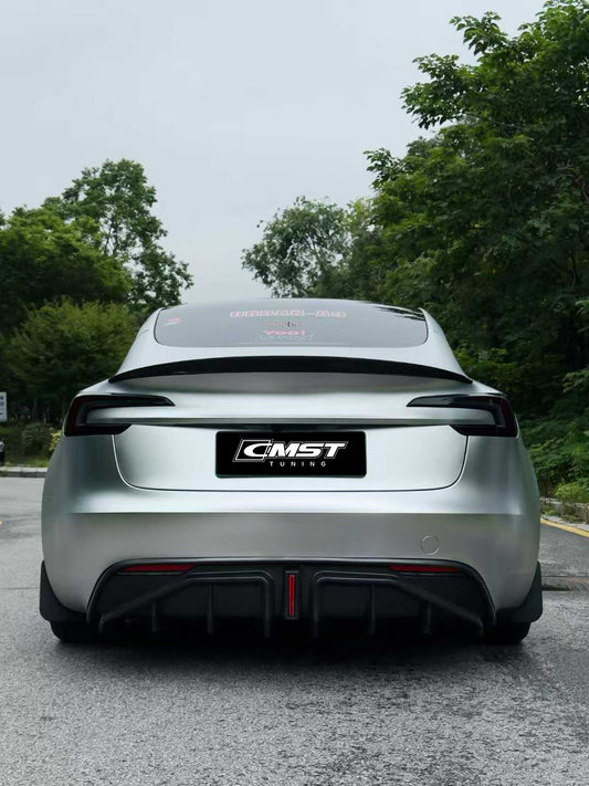 Tesla Model 3 Highland / Performance with 2024-ON Aftermarket Parts - V2 Style Rear Diffuser & Canards Carbon Fiber from CMST Tuning