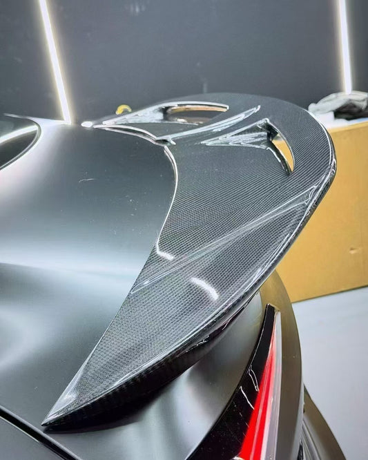 Tesla Model 3 Highland / Performance 2024-ON with Aftermarket Parts - V2 Style Rear Spoiler Carbon Fiber from CMST Tuning