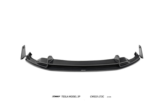 Tesla Model 3 Performance 2024-ON with Aftermarket Parts - V1 Front Lip Carbon Fiber / FRP from CMST Tuning