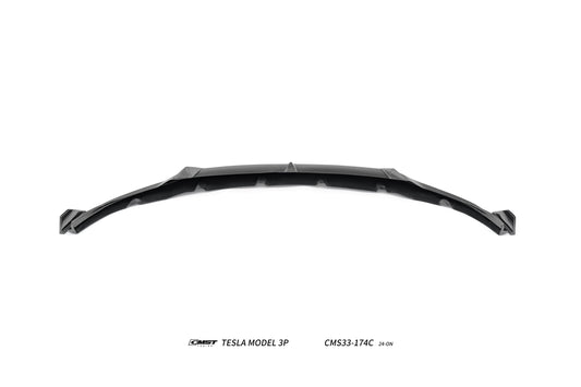 Tesla Model 3 Performance 2024-ON with Aftermarket Parts - V2 Front Lip Carbon Fiber / FRP from CMST Tuning
