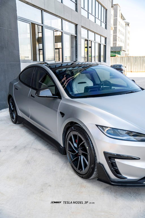 Tesla Model 3 Performance 2024-ON with Aftermarket Parts - Upper Valences Carbon Fiber / FRP from CMST Tuning
