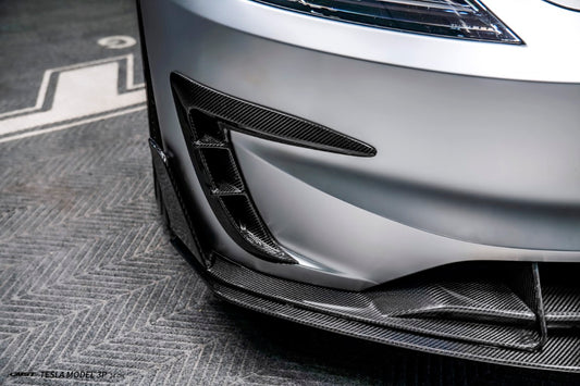 Tesla Model 3 Performance 2024-ON with Aftermarket Parts - Upper Valences Carbon Fiber / FRP from CMST Tuning