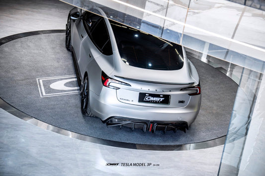 Tesla Model 3 Performance 2024-ON with Aftermarket Parts - V1 Rear Diffuser Carbon Fiber / FRP from CMST Tuning