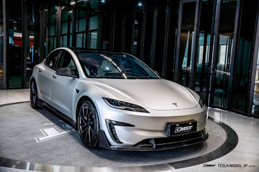Tesla Model 3 Performance 2024-ON with Aftermarket Parts - Upper Valences Carbon Fiber / FRP from CMST Tuning
